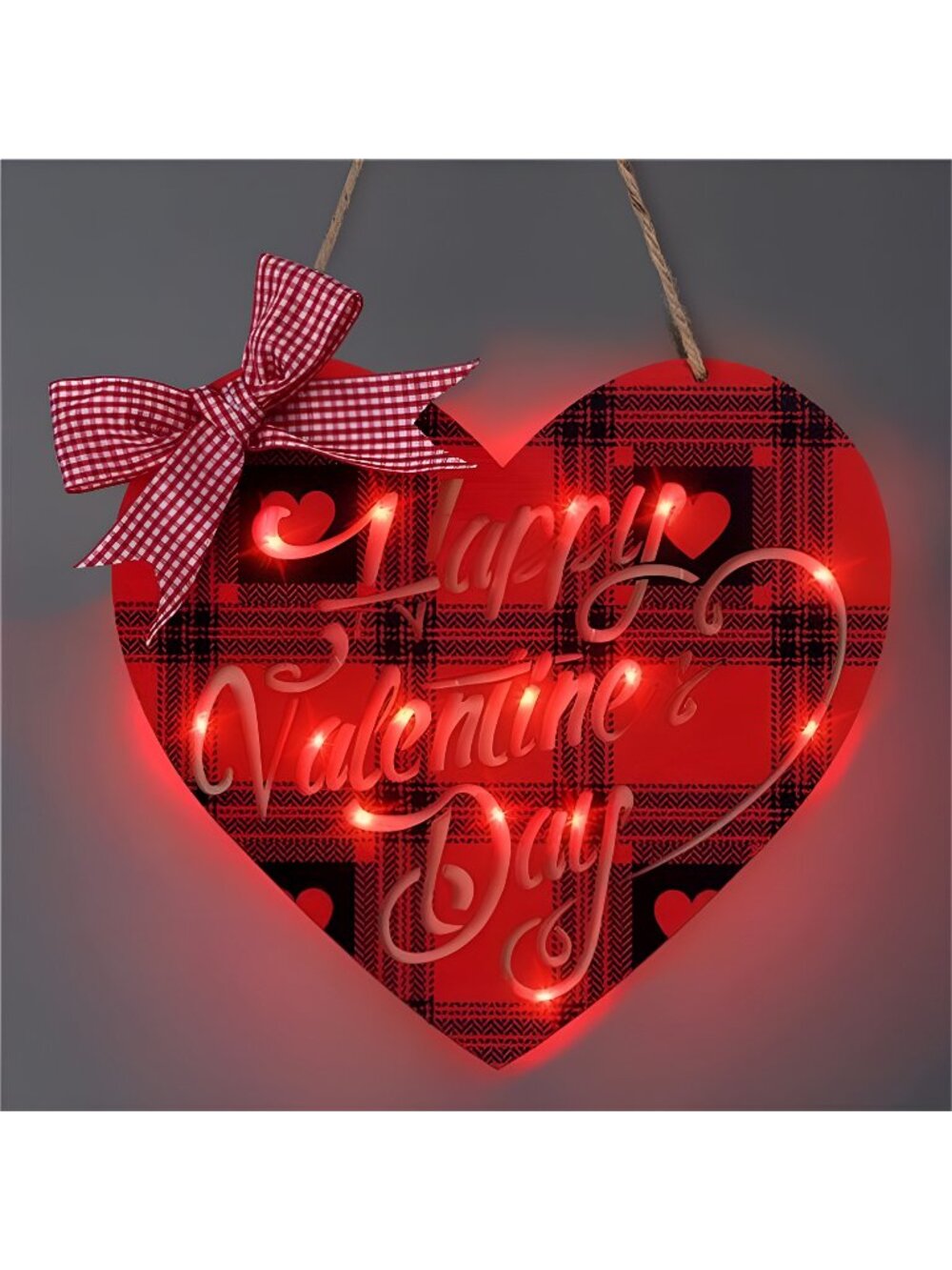 Valentines Day Door Sign Decorations for The Home - Lighted Up Valentines